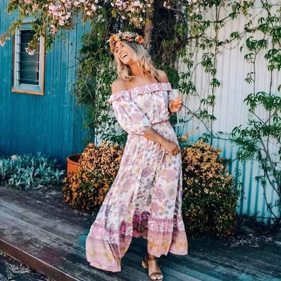 Dresses & Skirts - SOLD OUT Waverly Floral Gypsy Bohemian Off Shoulder Blouse & Maxi Ruffle Skirt